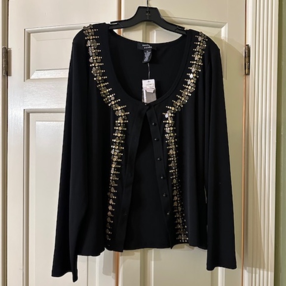 Sandra & Andre Black Cardigan with Designs, Size XL, Excellent Condition!!! - Picture 1 of 2